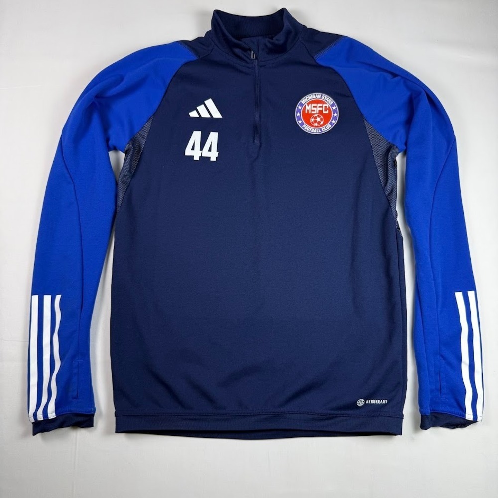Adidas Michigan Stars FC MSFC Soccer Training Quarter Zip Pullover Navy Blue S
